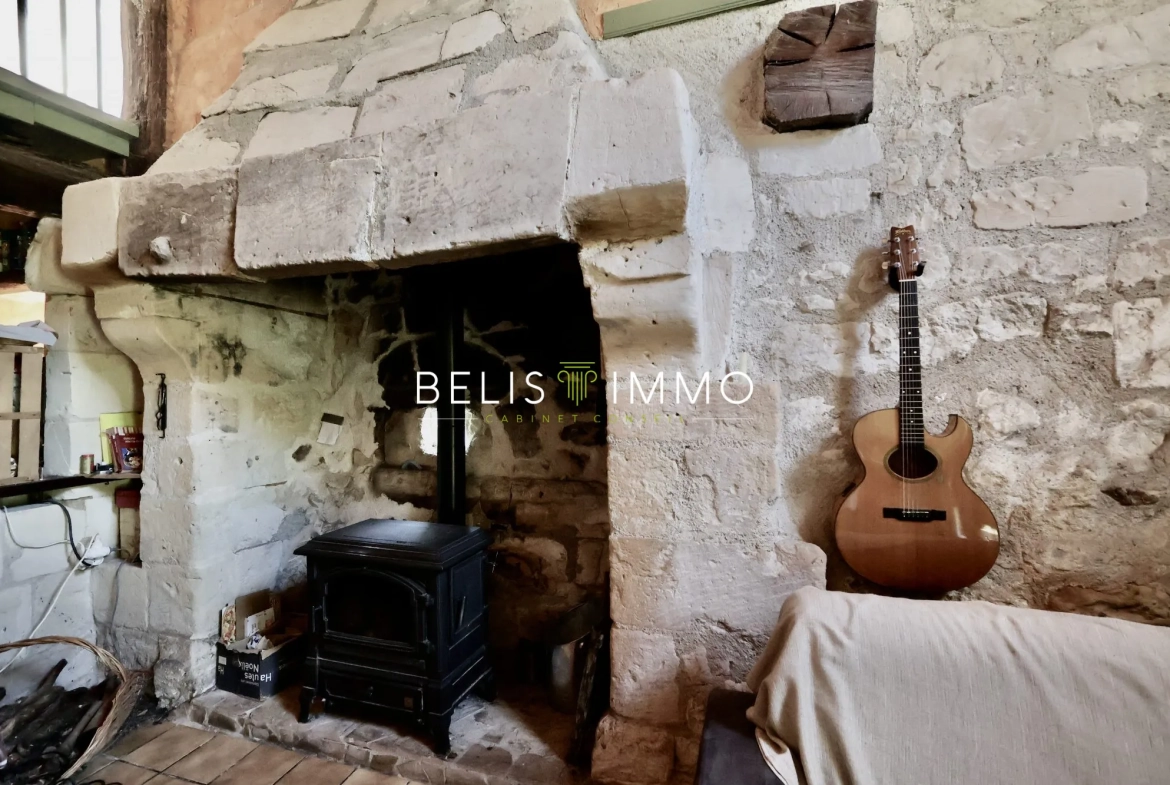 Maison en pierres à vendre avec vue panoramique sur la vallée de la Vienne près de Chinon 