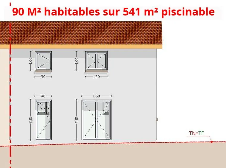 Maison de village à Villars-les-Dombes avec terrain piscinable de 541 m² 