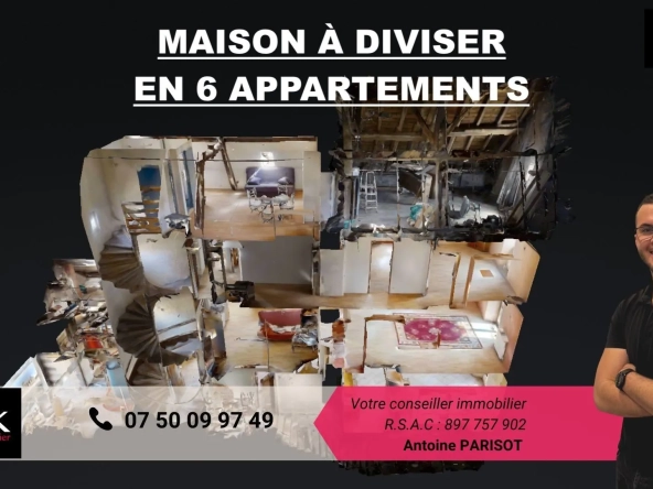 Maison divisible en 6 appartements à Lomont 70200 – Investissement rentable