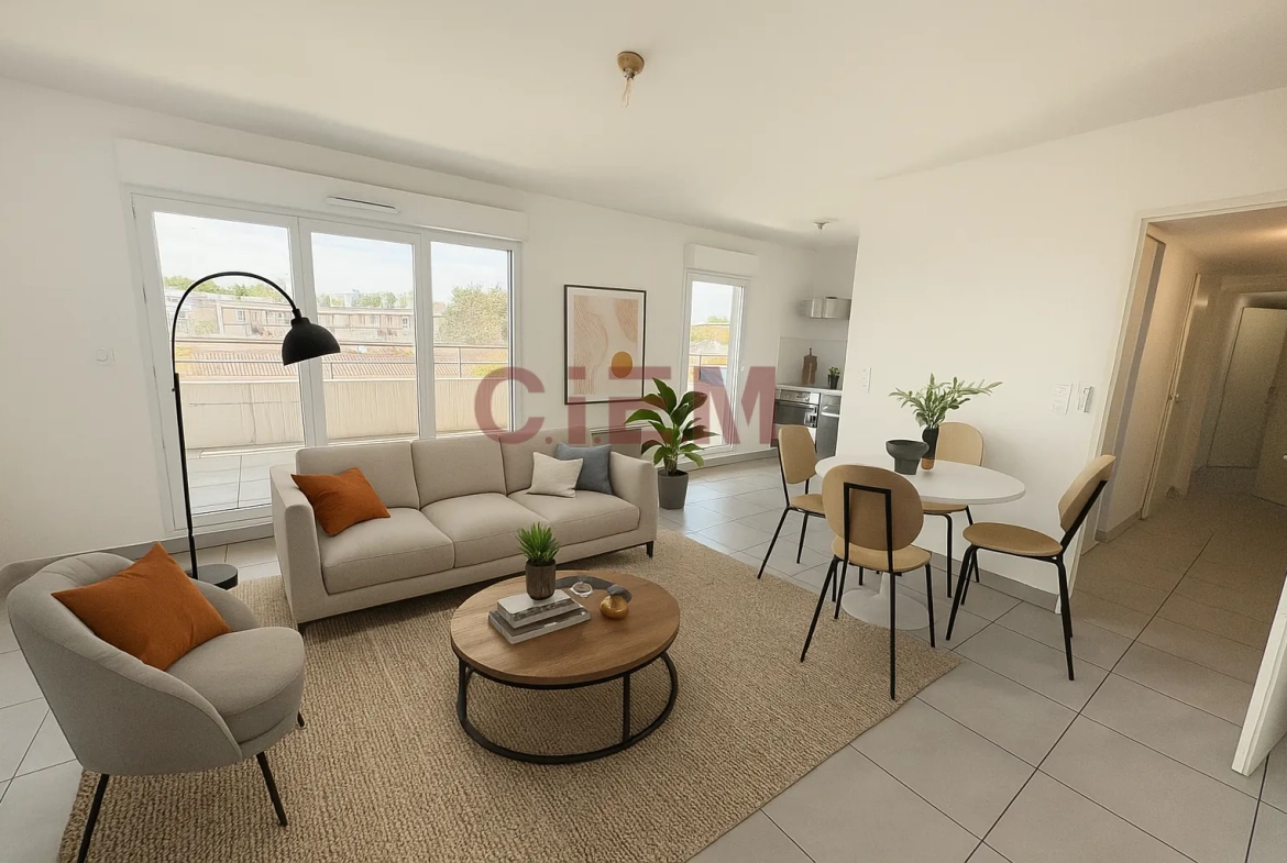 Appartement T3 lumineux avec deux terrasses à Montpellier Sud 