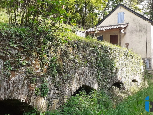 Maison en pierre avec terrain boisé dans la vallée du Tarn à Trebas