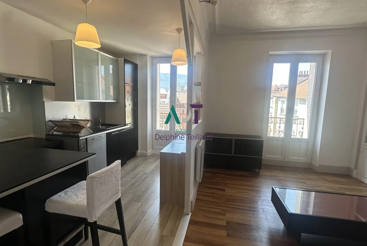 Appartement de 37m² à Grenoble avec balcon, vue ouest, vendu meublé 