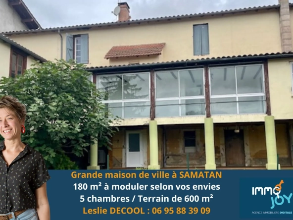 Grande maison de ville avec jardin à Samatan de 180 m2 à rénover