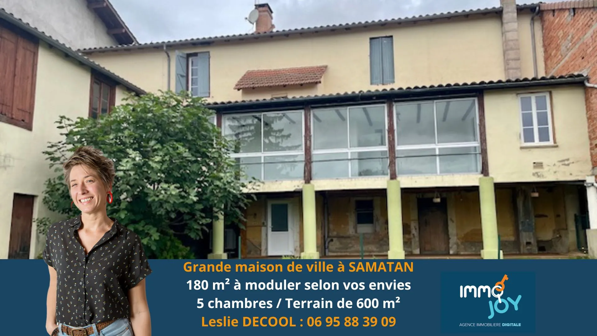 Grande maison de ville avec jardin à Samatan de 180 m2 à rénover 