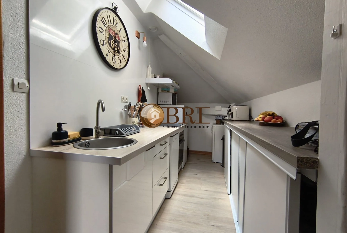 cuisine équipée Appartement duplex T3 à Les Abrets en Dauphiné avec parking et cave 