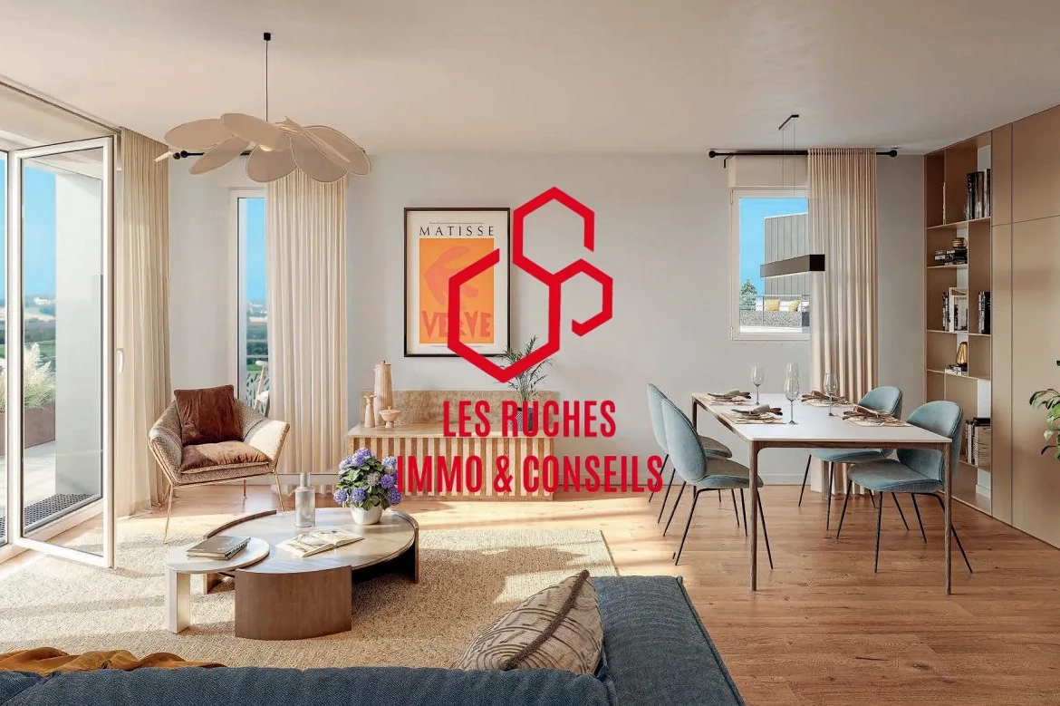 A vendre appartement T2 lumineux de 39 m² à Houdan dans quartier dynamique 