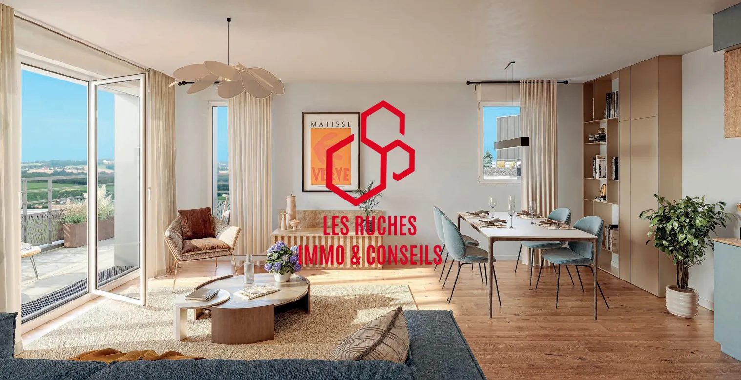 A vendre appartement T2 lumineux de 39 m² à Houdan dans quartier dynamique 