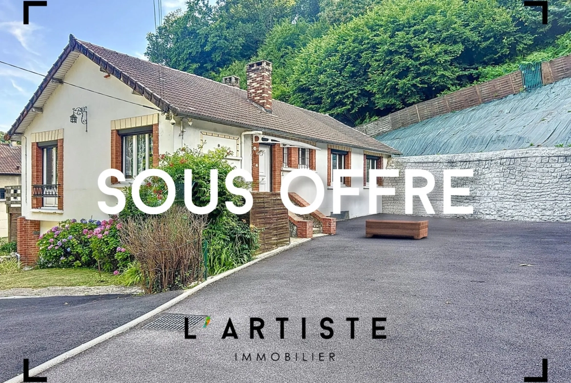 Maison de plain-pied à vendre à Elbeuf avec jardin et sous-sol complet 