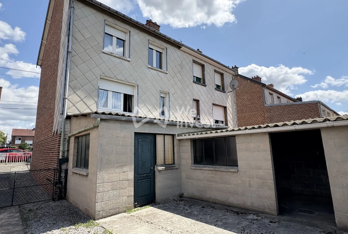 Maison à vendre à Aulnoye-Aymeries de 70 m² avec jardin et potentiel de rénovation 