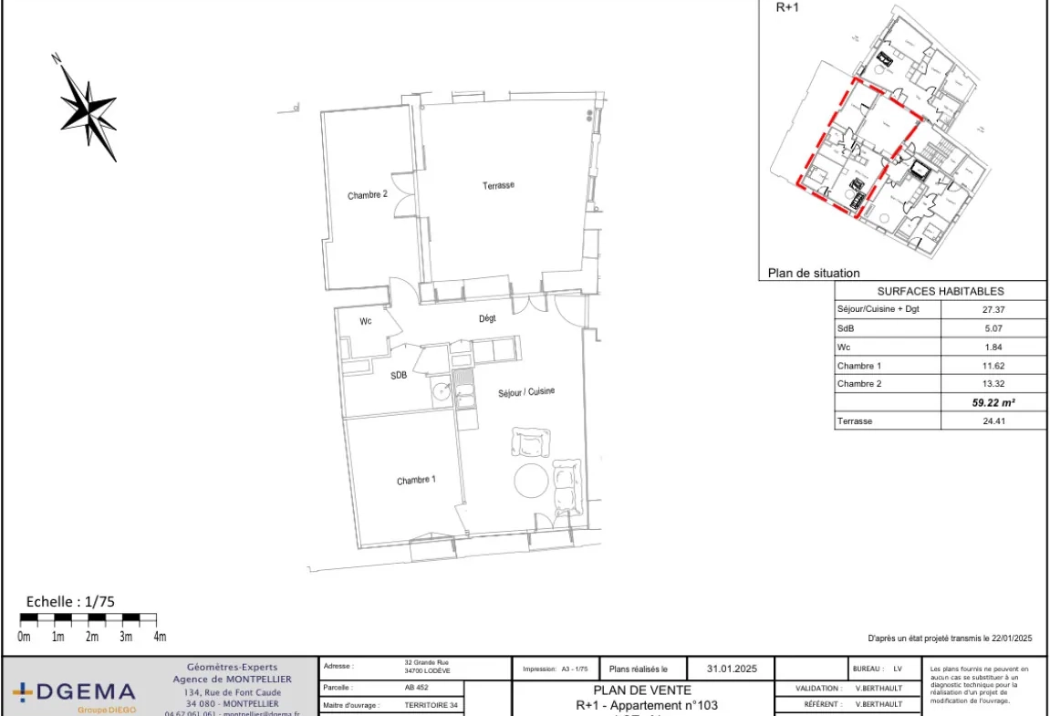 Appartement 3 pièces à vendre à Lodève - 59 m² avec terrasse, livraison 2027 