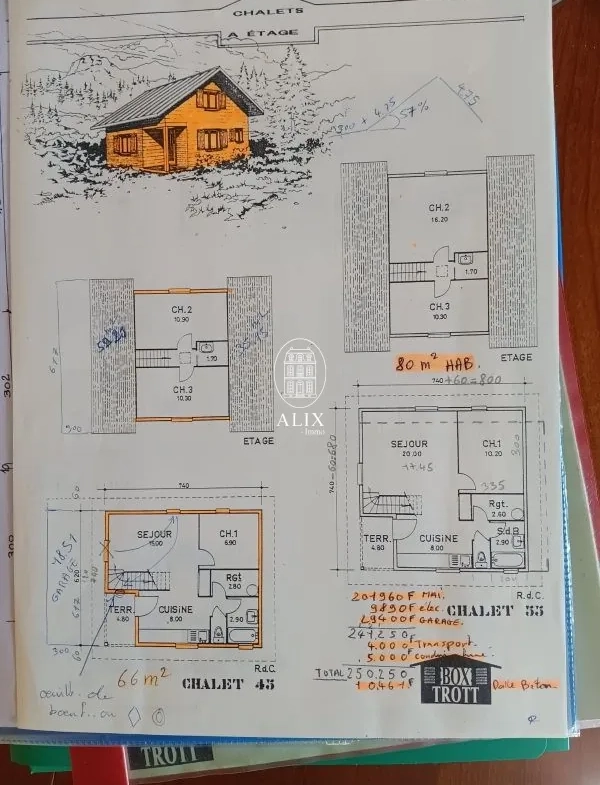 Maison en ossature bois à vendre à Châteaudun, 3 chambres, garage et cave troglodyte 