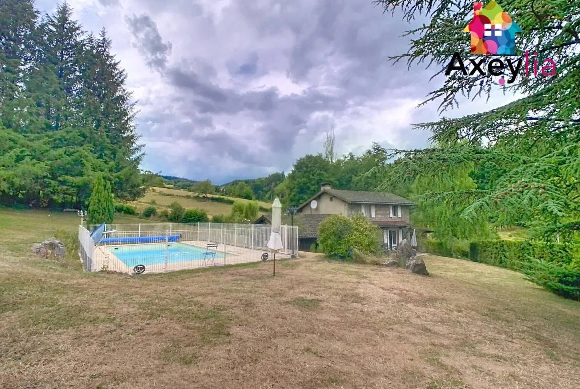 Maison en pierres avec piscine et jardin à Saint-Bonnet-des-Quarts 