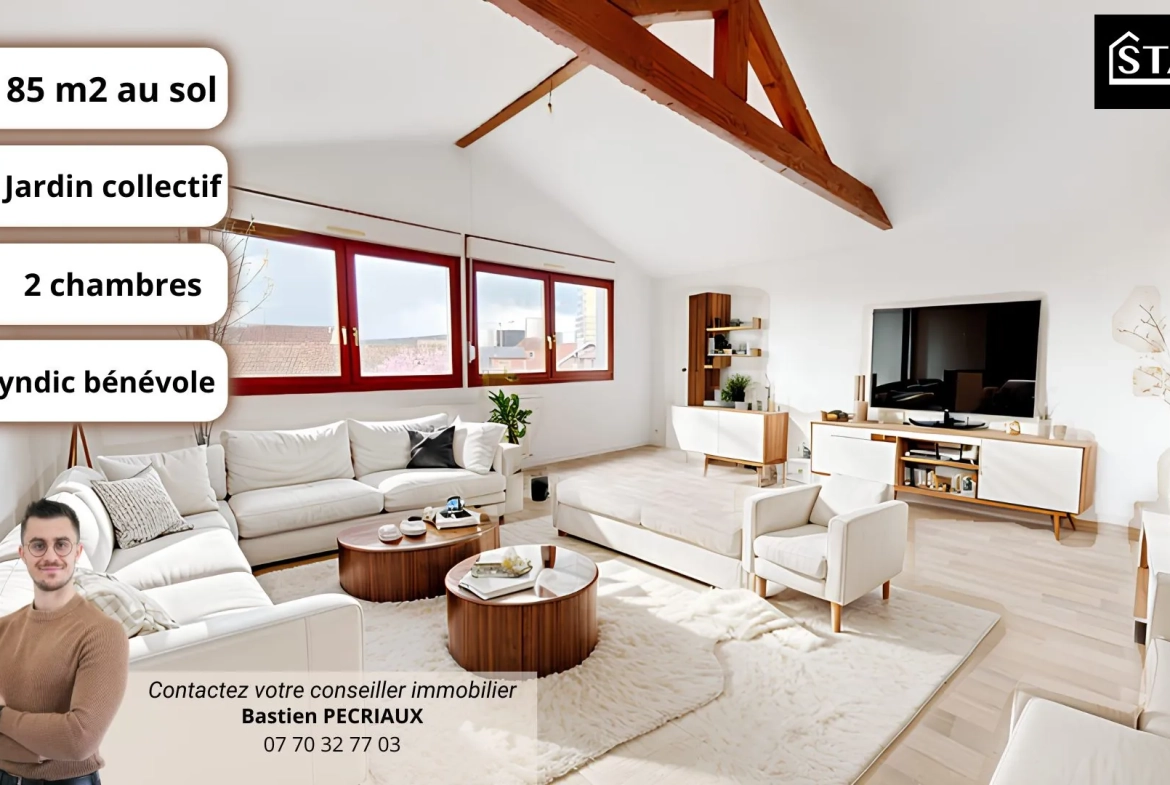 Appartement T3/4 lumineux avec jardin, cave à Belfort - Investissement ou résidence principale 