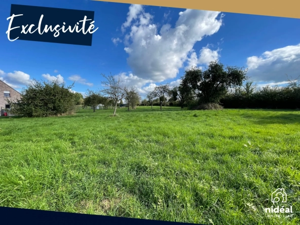 Terrain constructible de 1664 m² à Berlaimont avec permis et exposition sud