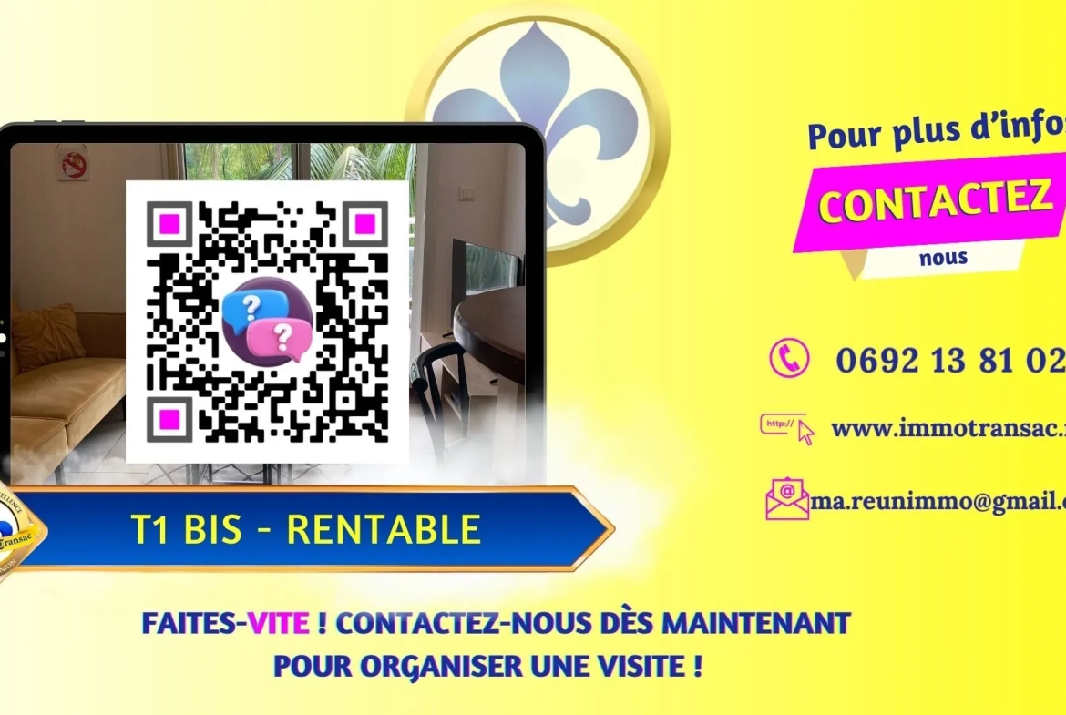 Appartement T1bis meublé à Montgaillard avec haute rentabilité locative 
