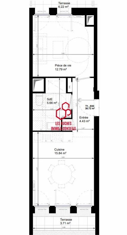 Appartement T1 avec deux terrasses et jardin à vendre à Aulnay-sous-Bois 