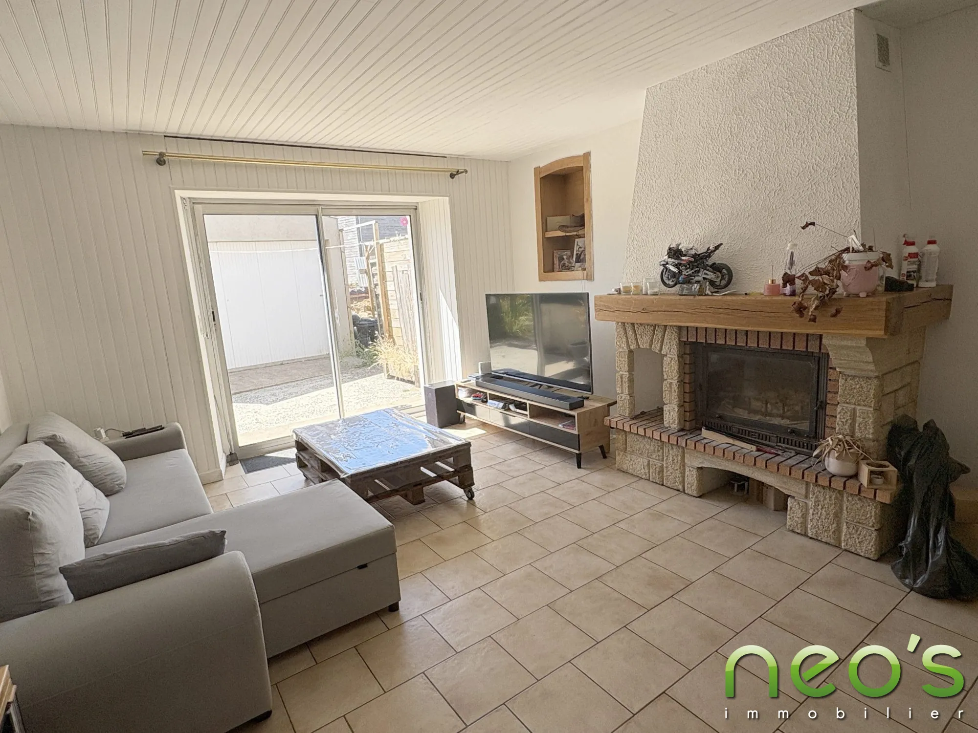 Maison de bourg à vendre à Saint-Macaire-en-Mauges de 93 m² avec cour et garage 