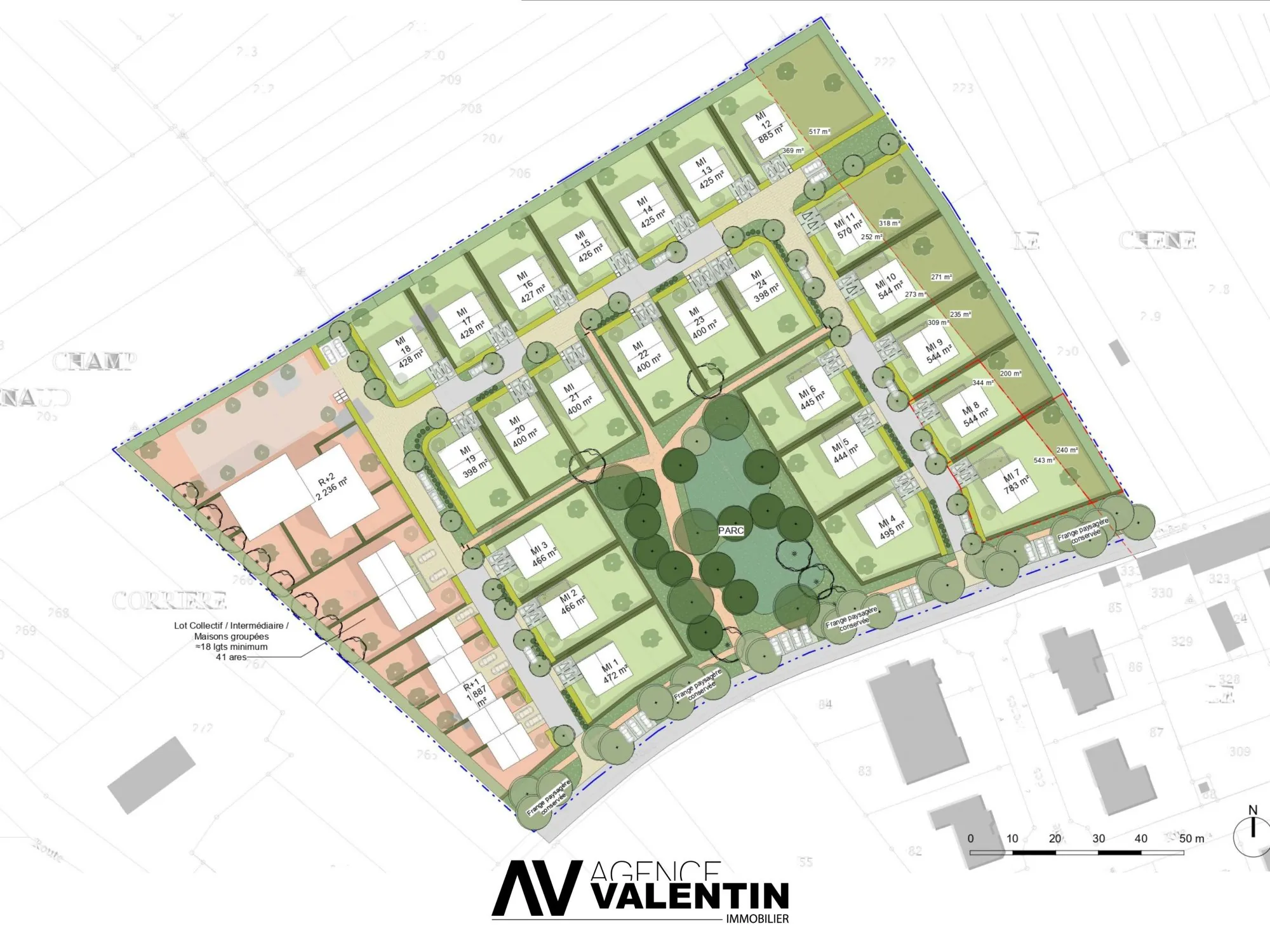 Terrain constructible à Lorry-lès-Metz de 426 m² avec projet de maison neuf 