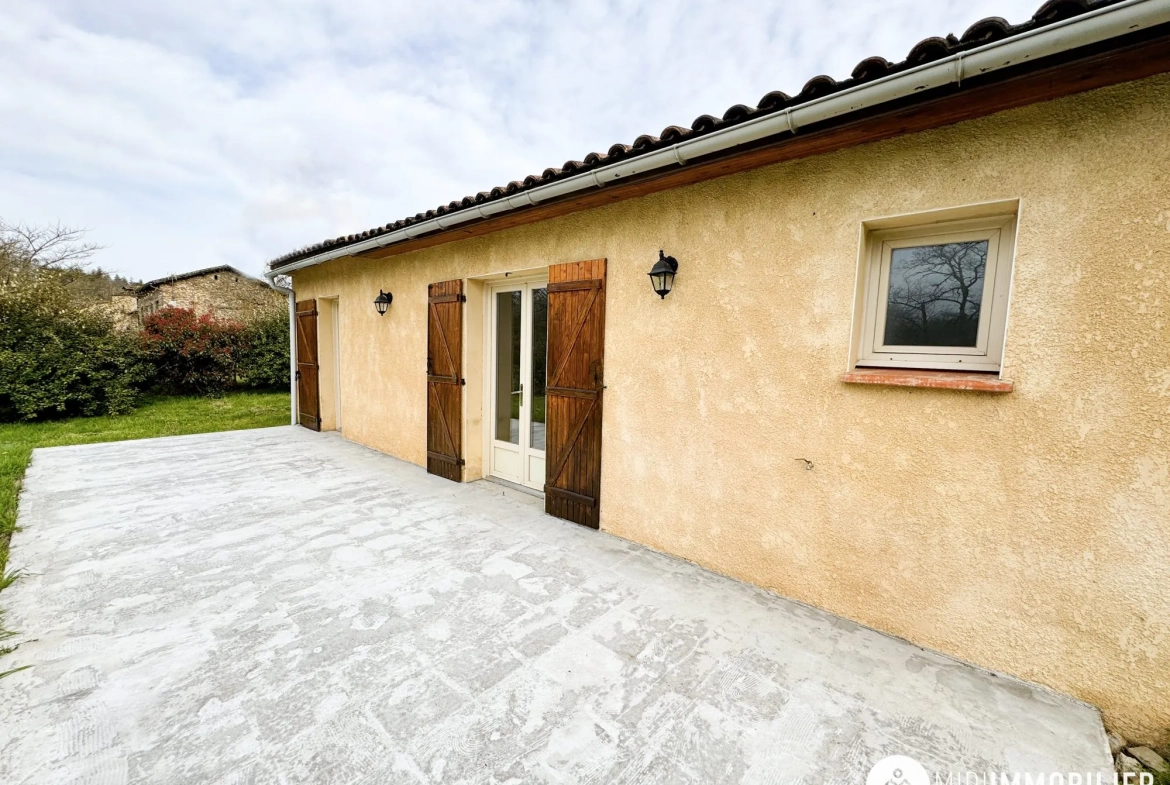 Maison de campagne rénovée à Monestiés – 103 m² avec grand terrain et garage 