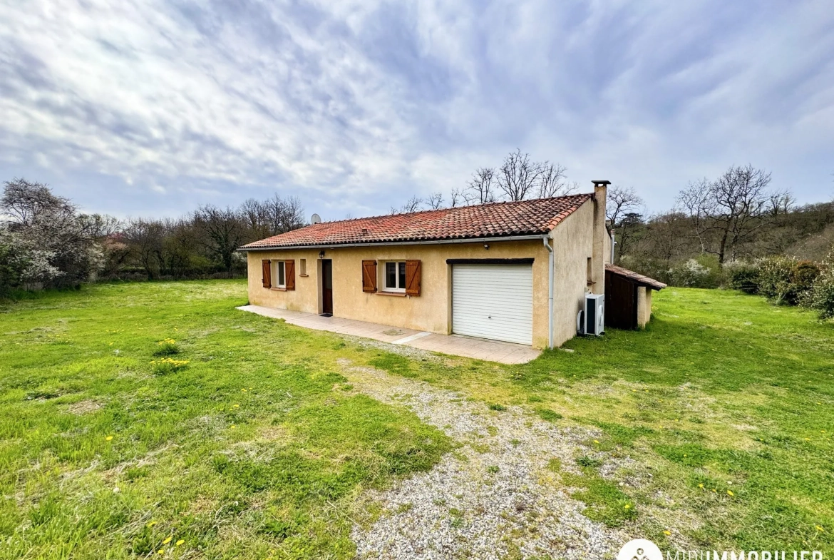 Maison de campagne rénovée à Monestiés – 103 m² avec grand terrain et garage 