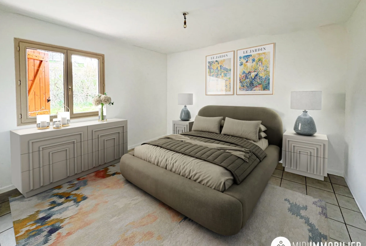 Maison de campagne rénovée à Monestiés – 103 m² avec grand terrain et garage 