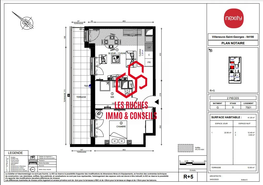 Appartement T2 lumineux de 45 m² avec terrasse à Villeneuve-Saint-Georges 