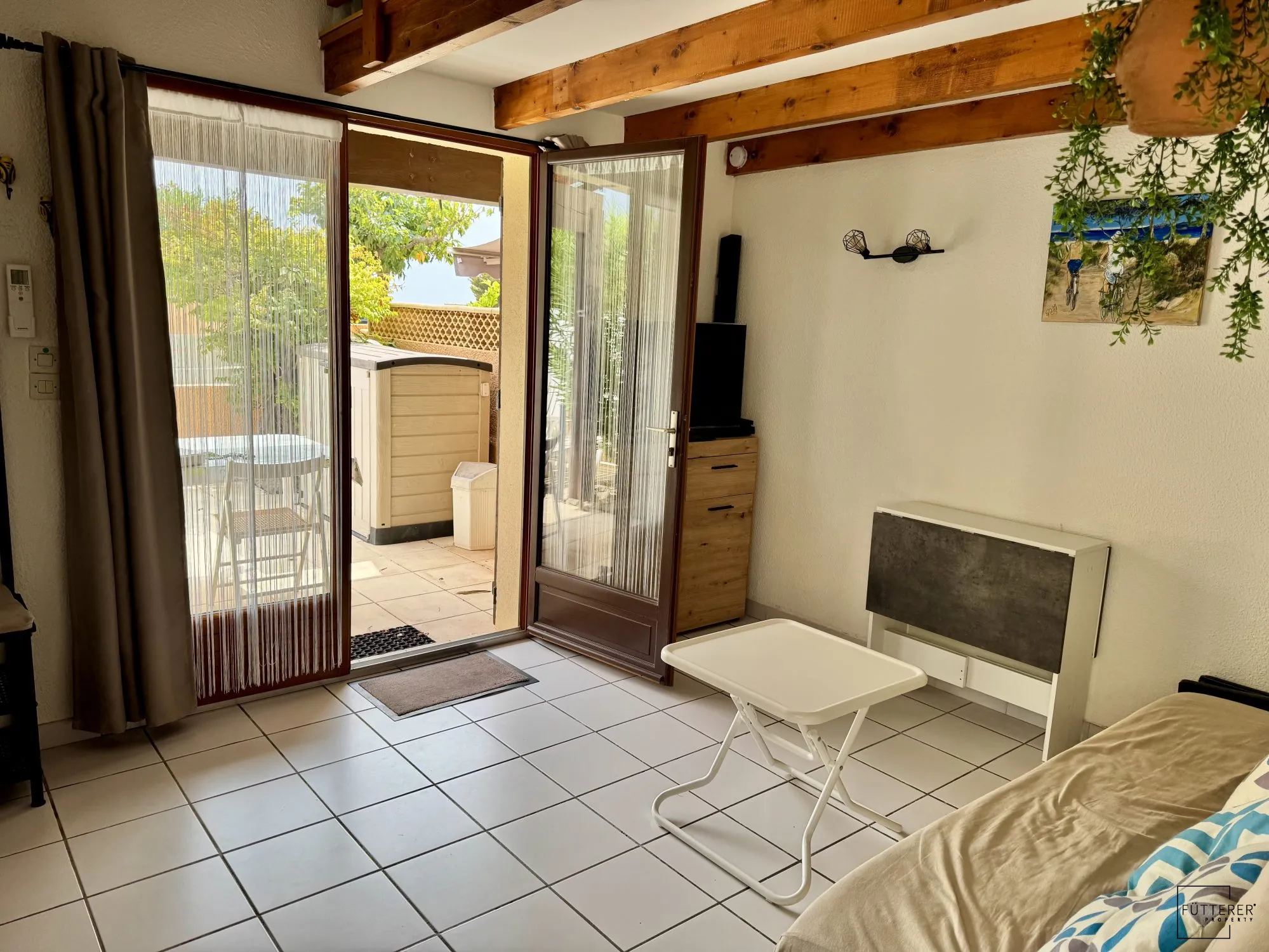 Pavillon 2 pièces avec mezzanine, vue mer, piscine, Narbonne-Plage 
