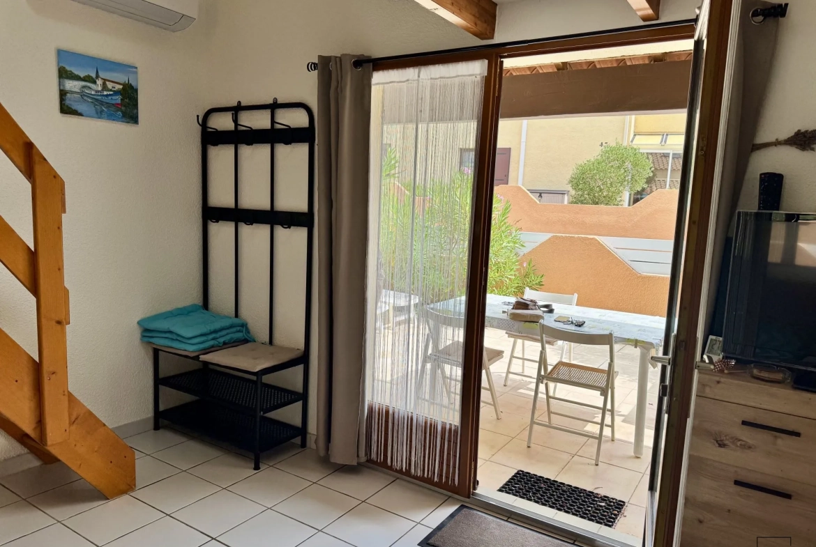 Pavillon 2 pièces avec mezzanine, vue mer, piscine, Narbonne-Plage 