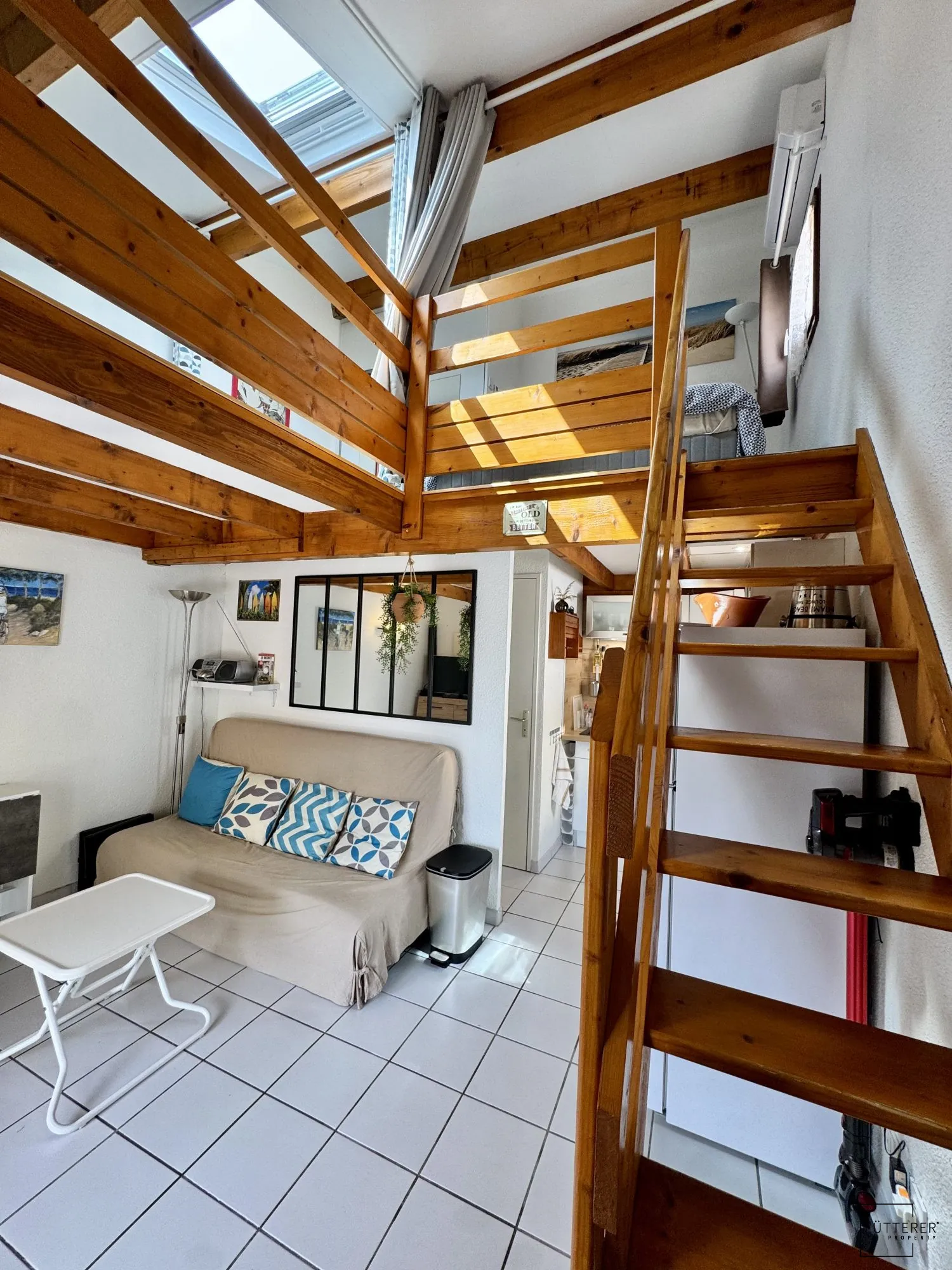 Pavillon 2 pièces avec mezzanine, vue mer, piscine, Narbonne-Plage 