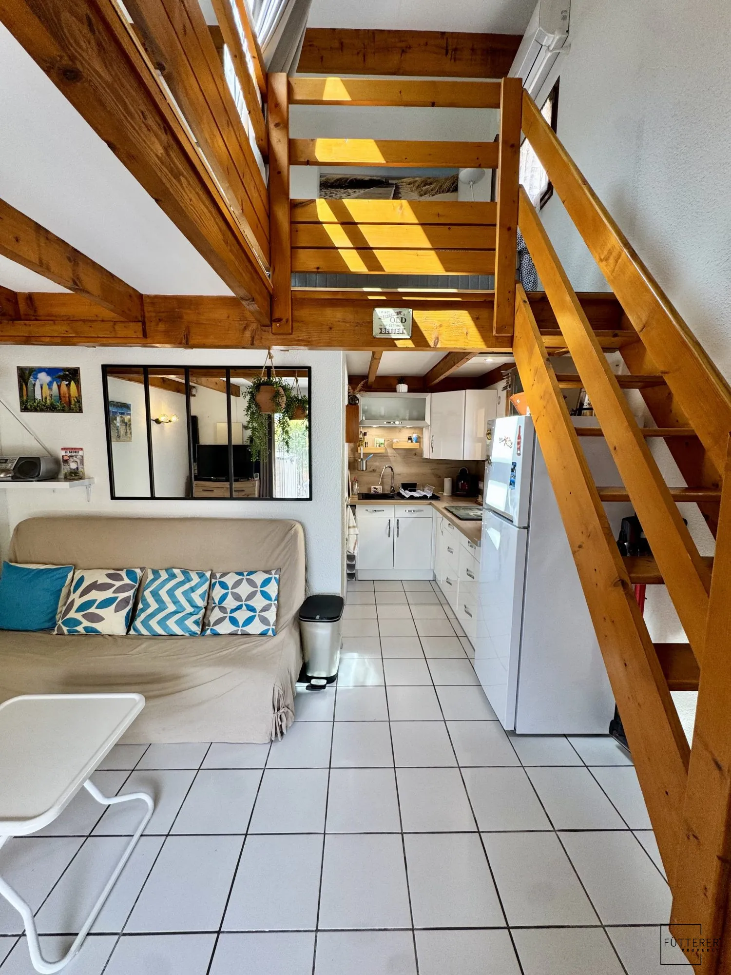 Pavillon 2 pièces avec mezzanine, vue mer, piscine, Narbonne-Plage 