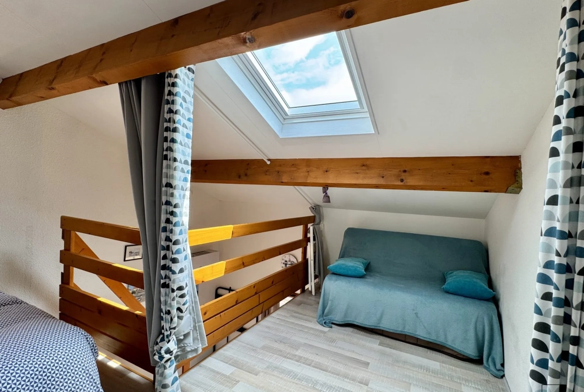 Pavillon 2 pièces avec mezzanine, vue mer, piscine, Narbonne-Plage 