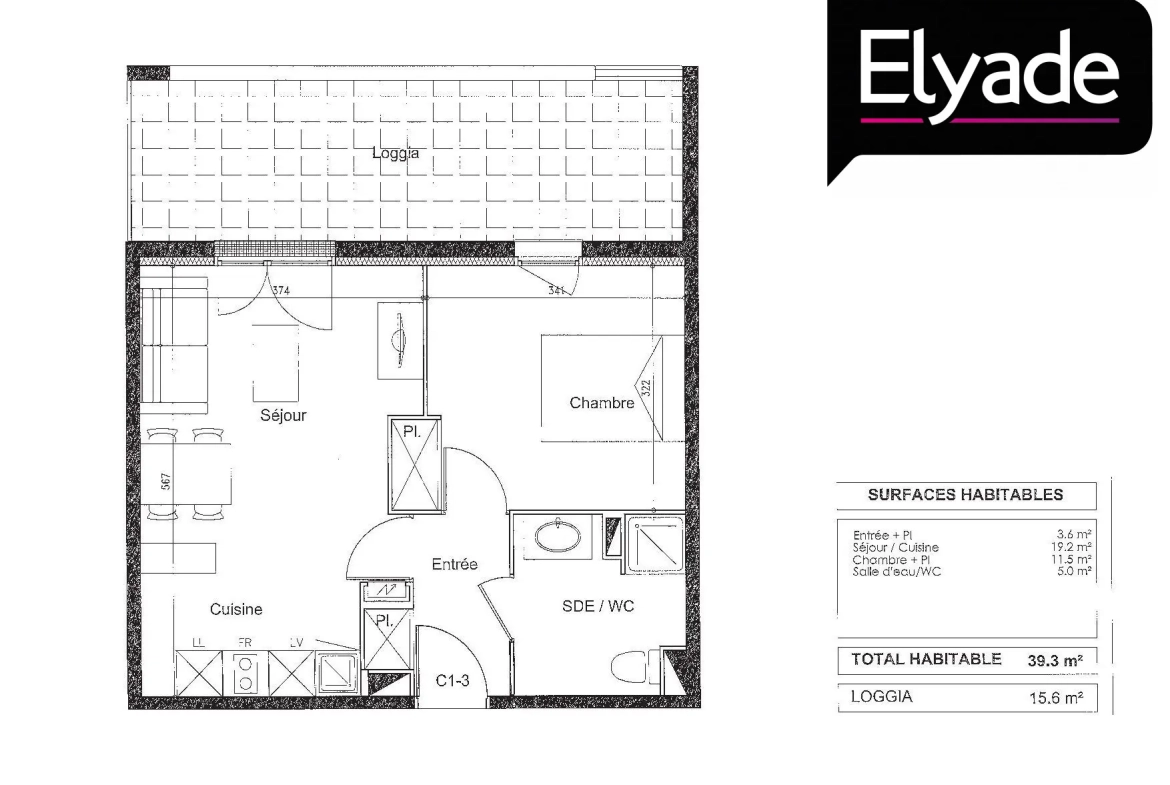 Appartement T2 de 40 m² à Launaguet avec balcon et parking 