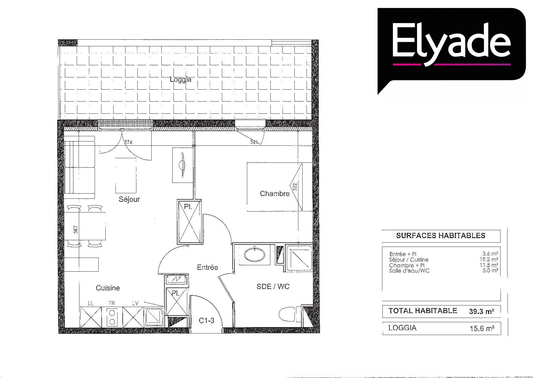 Appartement T2 de 40 m² à Launaguet avec balcon et parking 