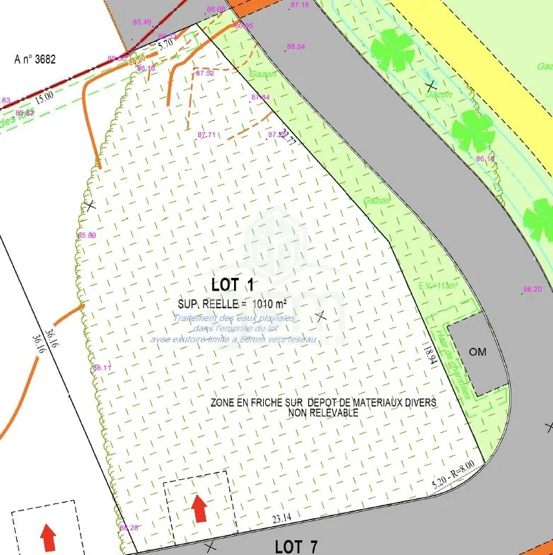 Terrain à vendre à Montbazon - 1010 m² dans environnement résidentiel 