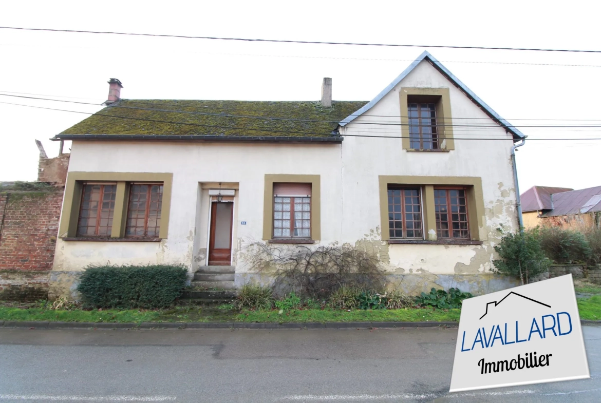 Maison à rénover à Hérissart – 92 m², terrain de 740 m², fort potentiel 