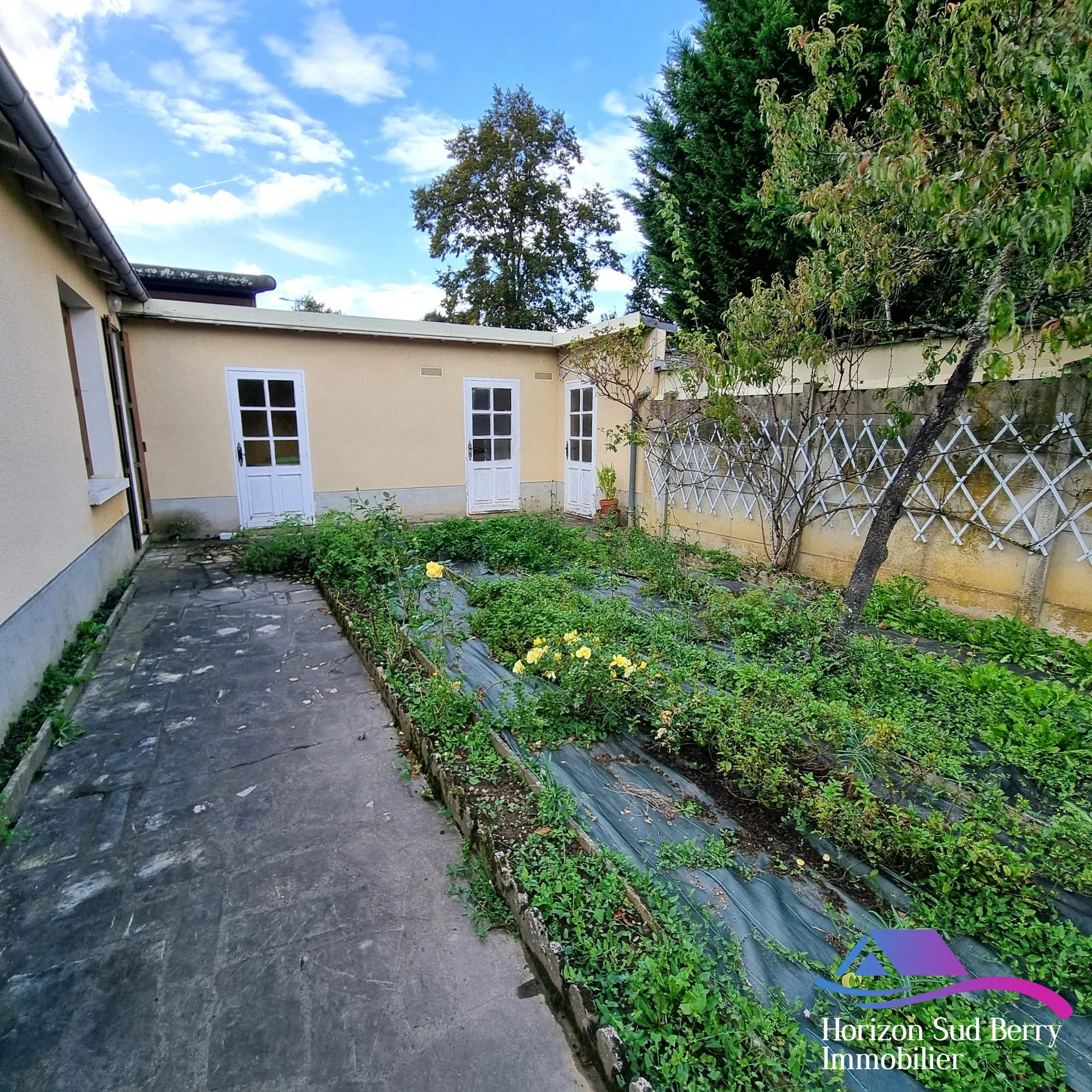 jardin sur l'arrière avec dépendances Maison à vendre à Saint-Denis-de-Jouhet avec jardin et garage 
