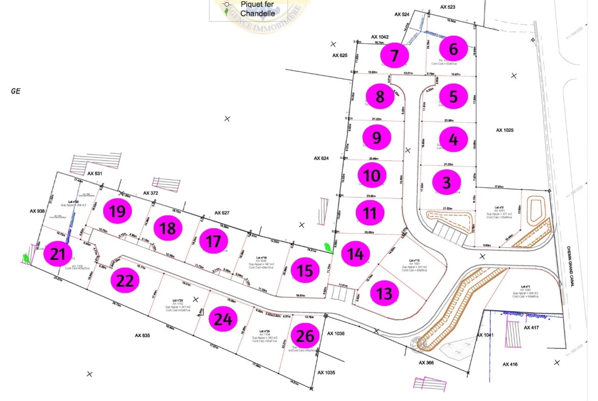 Terrain constructible de 355 m² à Saint André dans un lotissement sécurisé 