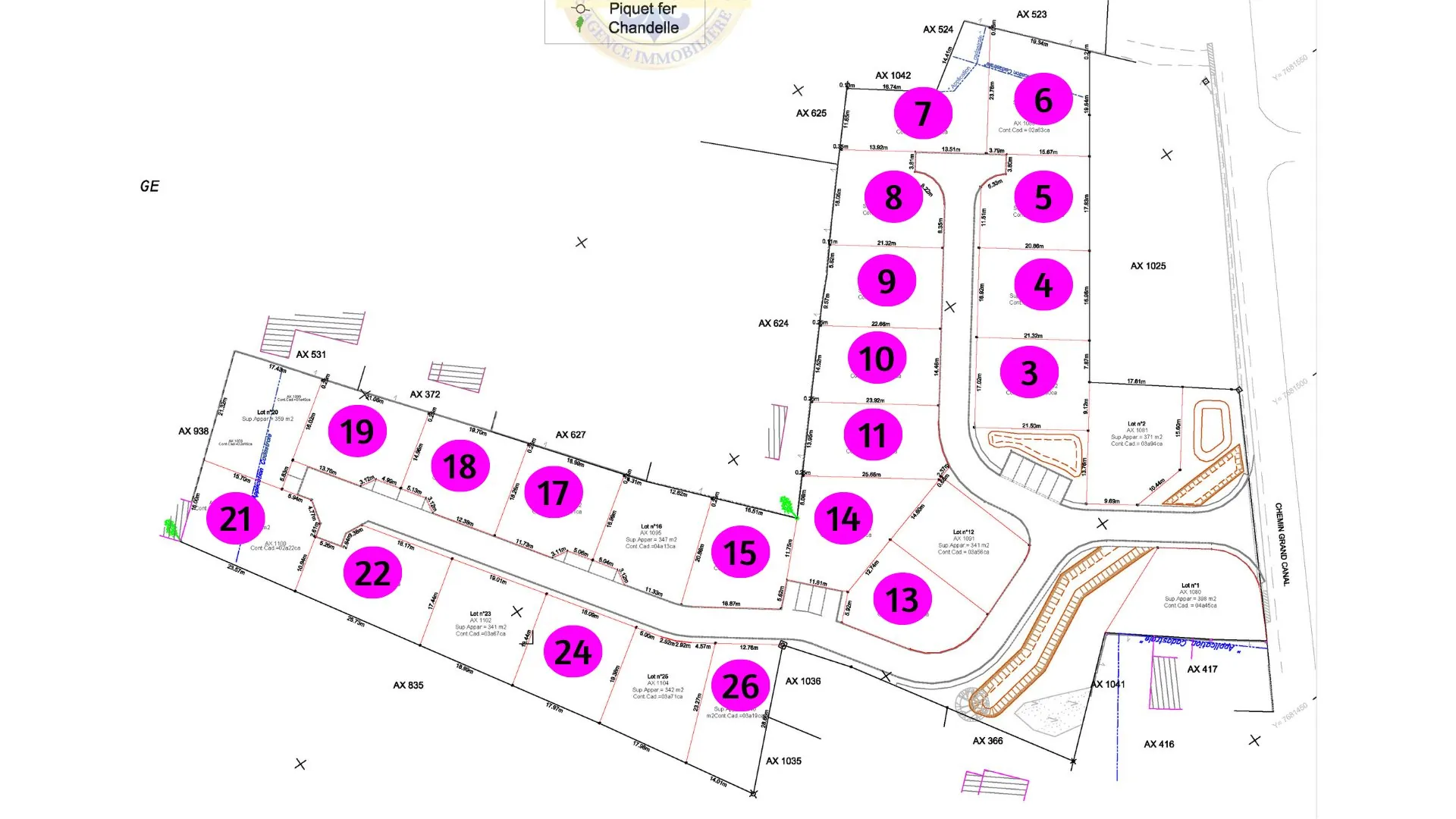 Terrain constructible de 355 m² à Saint André dans un lotissement sécurisé 