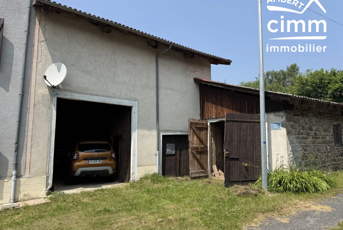 Maison de village à rénover avec jardin et dépendances près des Monts du Forez 