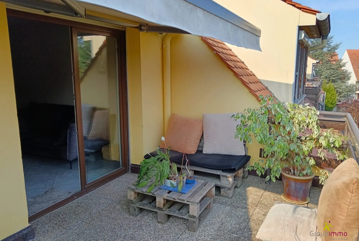 Appartement 3 pièces avec terrasse et garage à Rosheim 