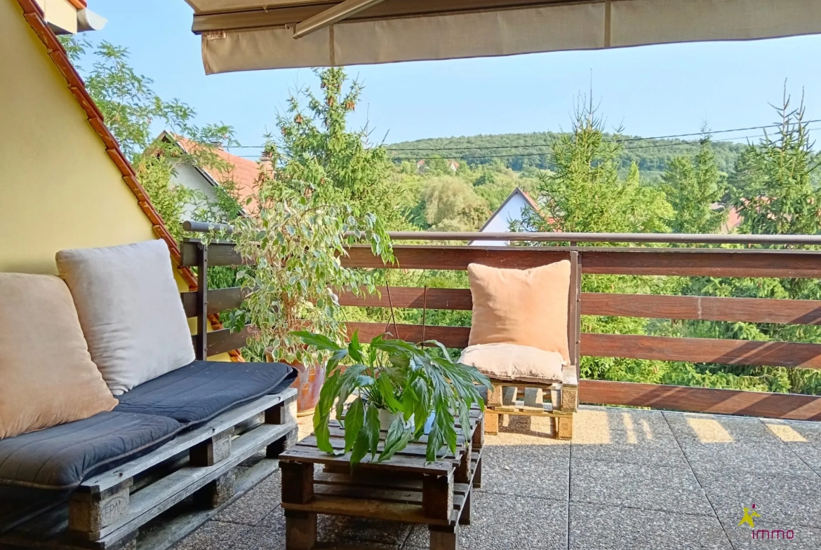 Appartement 3 pièces avec terrasse et garage à Rosheim 