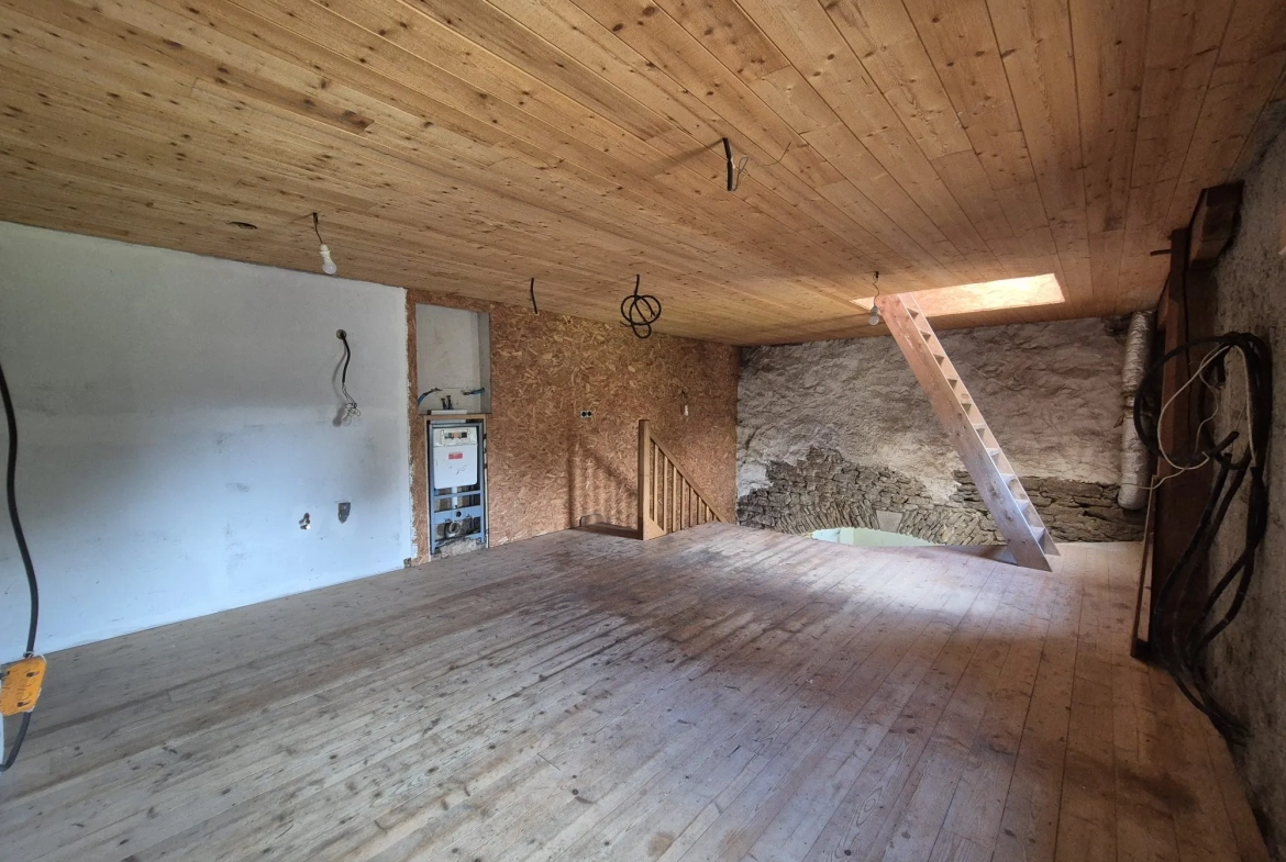 A vendre deux maisons en pierre à la Feuillée - potentiel habitation et terrain attenant 