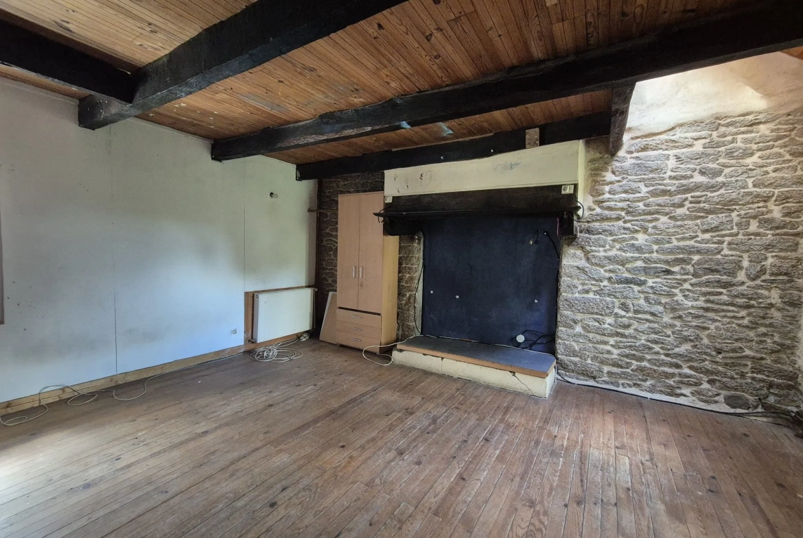A vendre deux maisons en pierre à la Feuillée - potentiel habitation et terrain attenant 