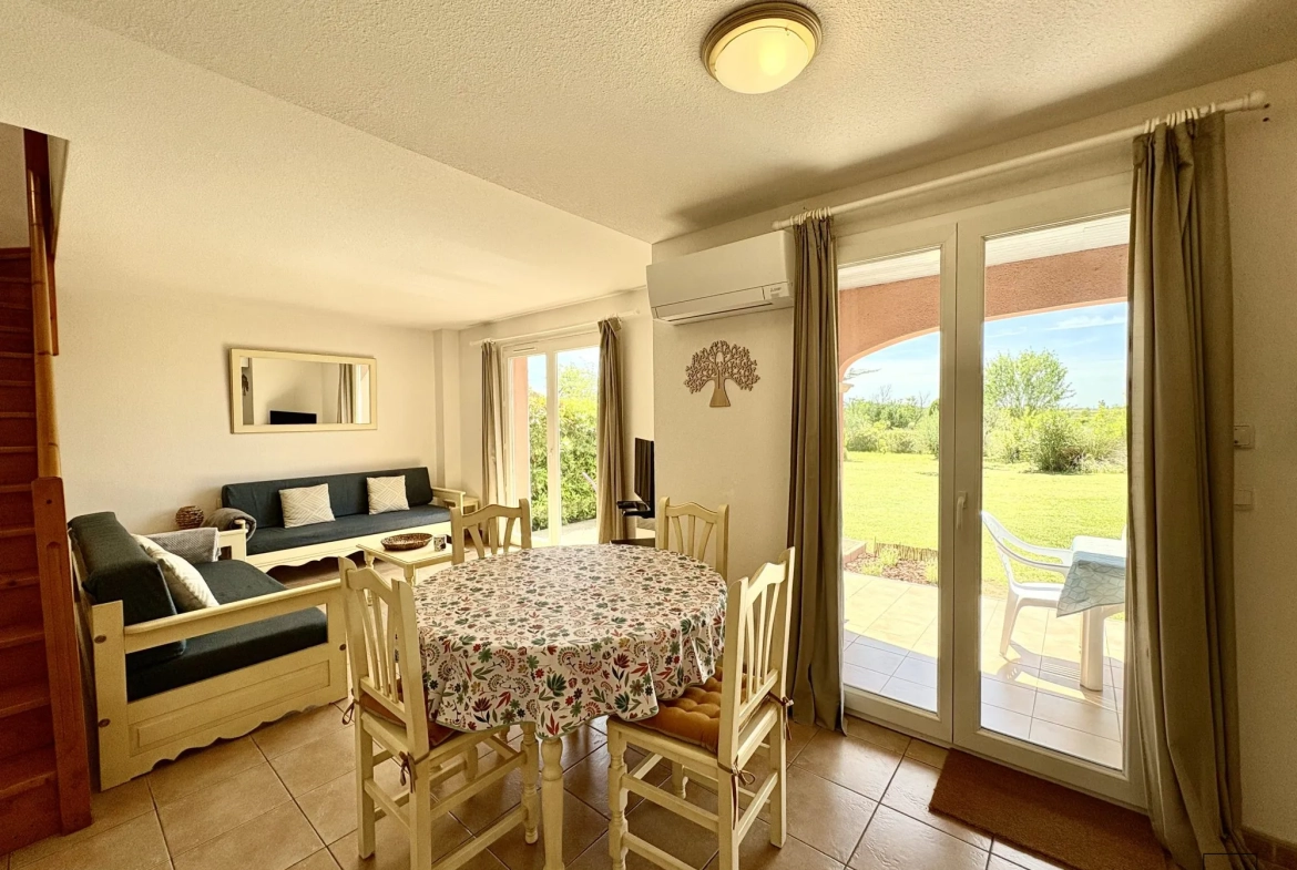 Pavillon 4 pièces climatisé avec jardin et garage à Homps, village charmant 