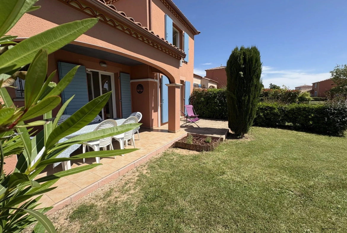 Pavillon 4 pièces climatisé avec jardin et garage à Homps, village charmant 