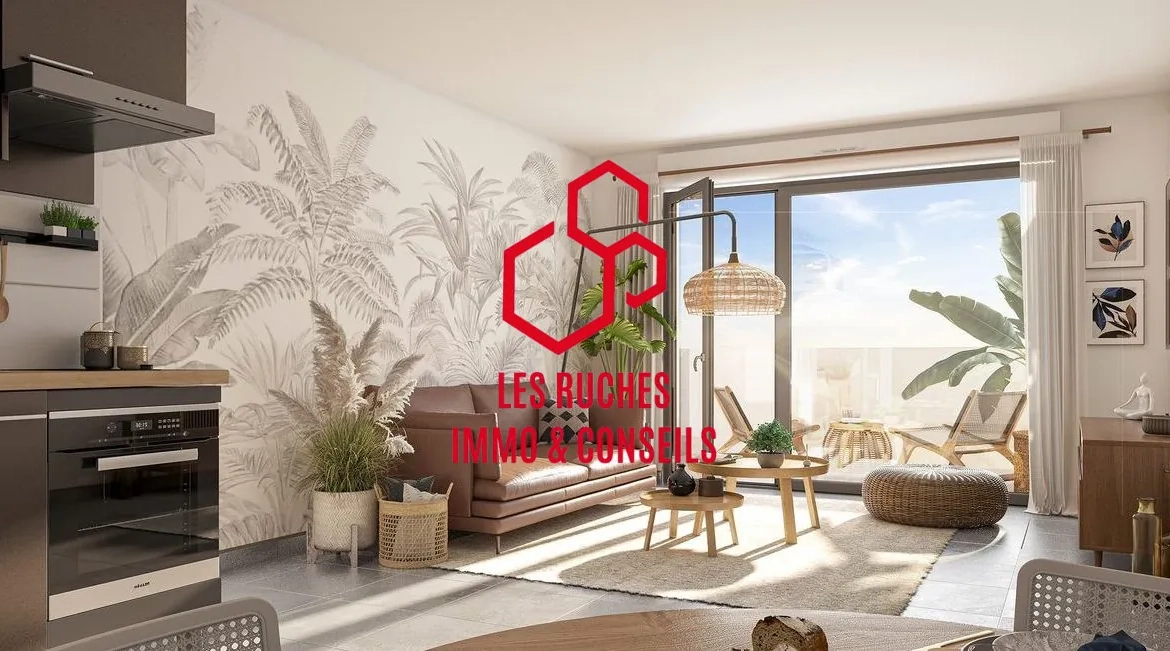 Appartement T2 modern et lumineux à Toulouse avec balcon de 11 m² 