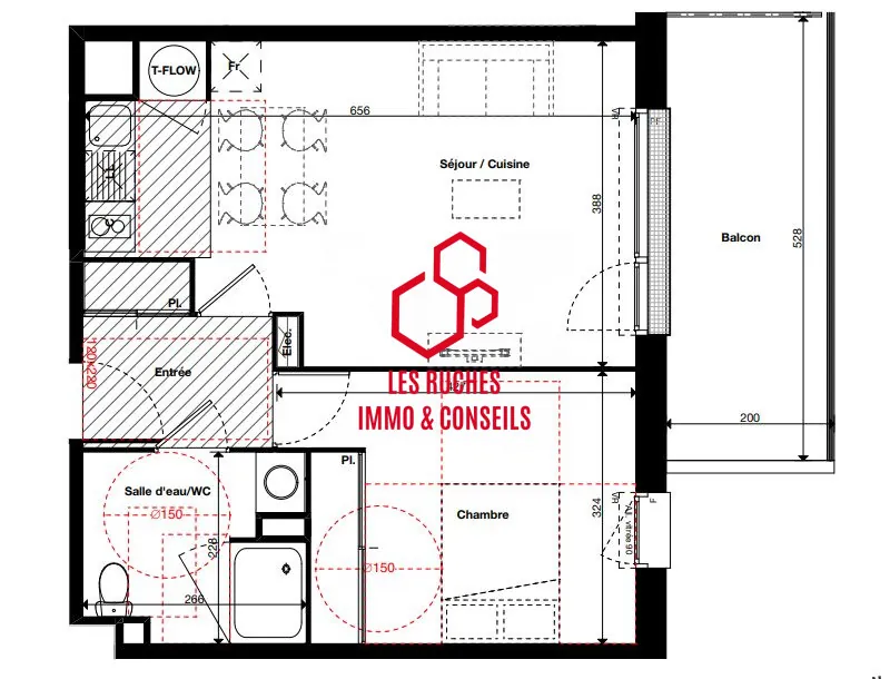 Appartement T2 modern et lumineux à Toulouse avec balcon de 11 m² 