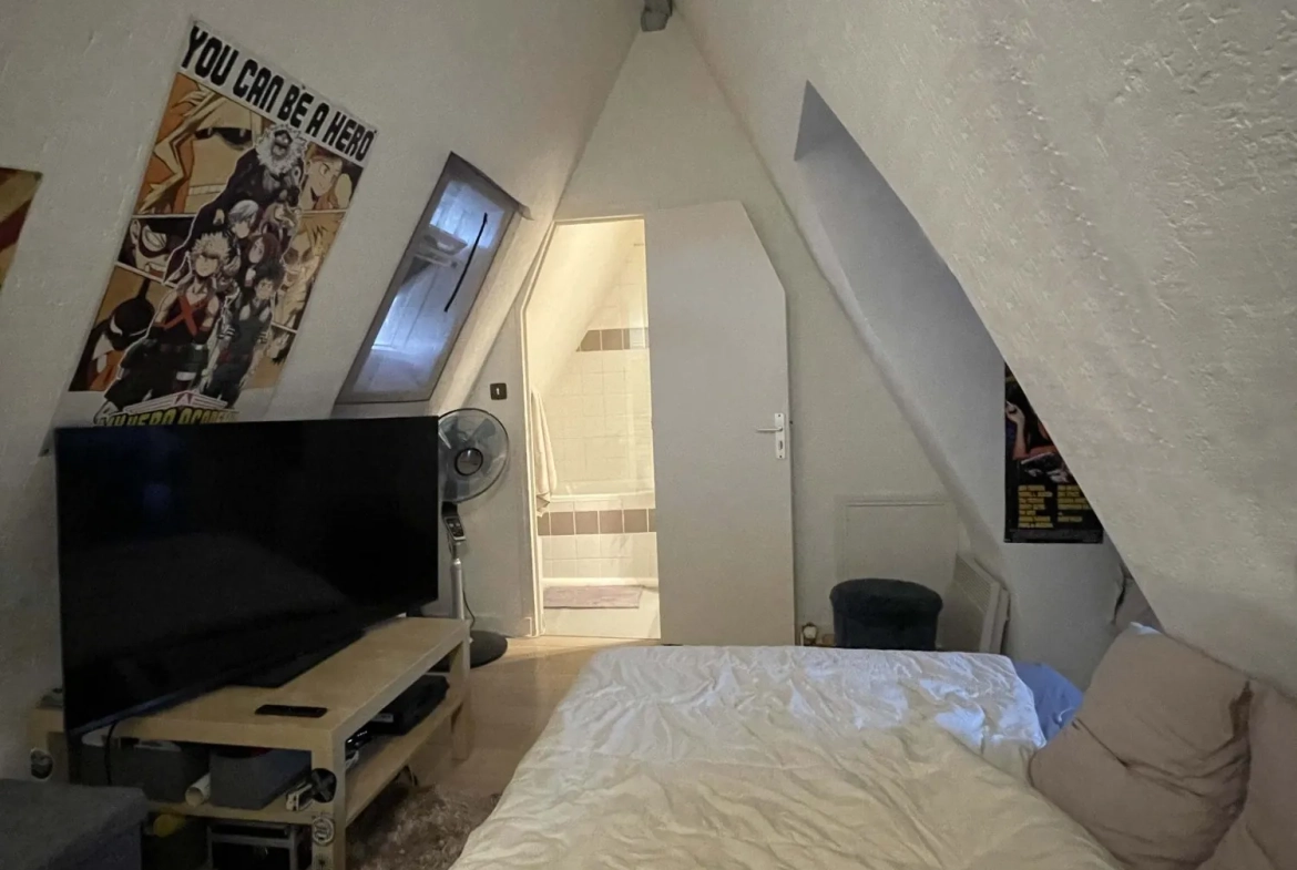 chambre mezza Appartement T1 à vendre au centre de Tours avec cave et local à vélos 