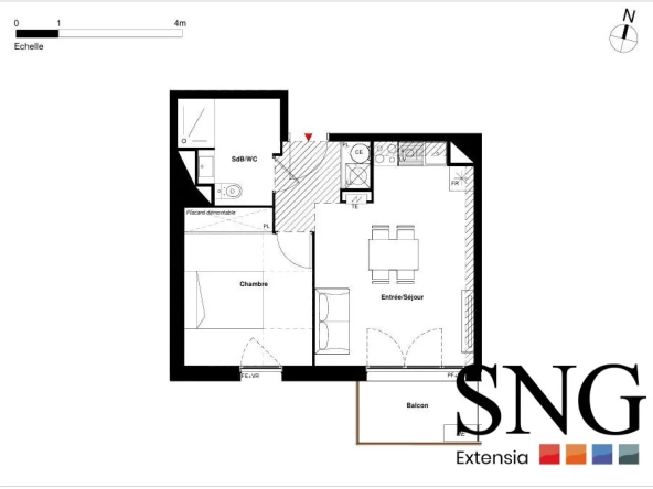 Appartement T2 à Labarthe-sur-Lèze avec balcon et parking inclus