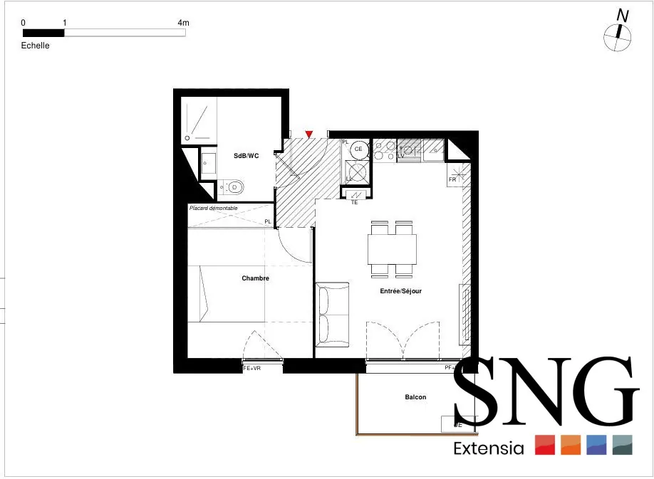 Appartement T2 à Labarthe-sur-Lèze avec balcon et parking inclus 